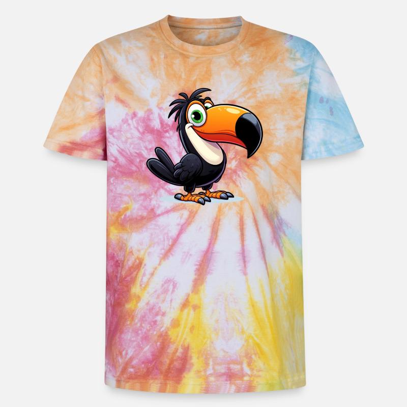 Tukan - Unisex Premium Tie Dye T-Shirt - Regenbogen-Spirale