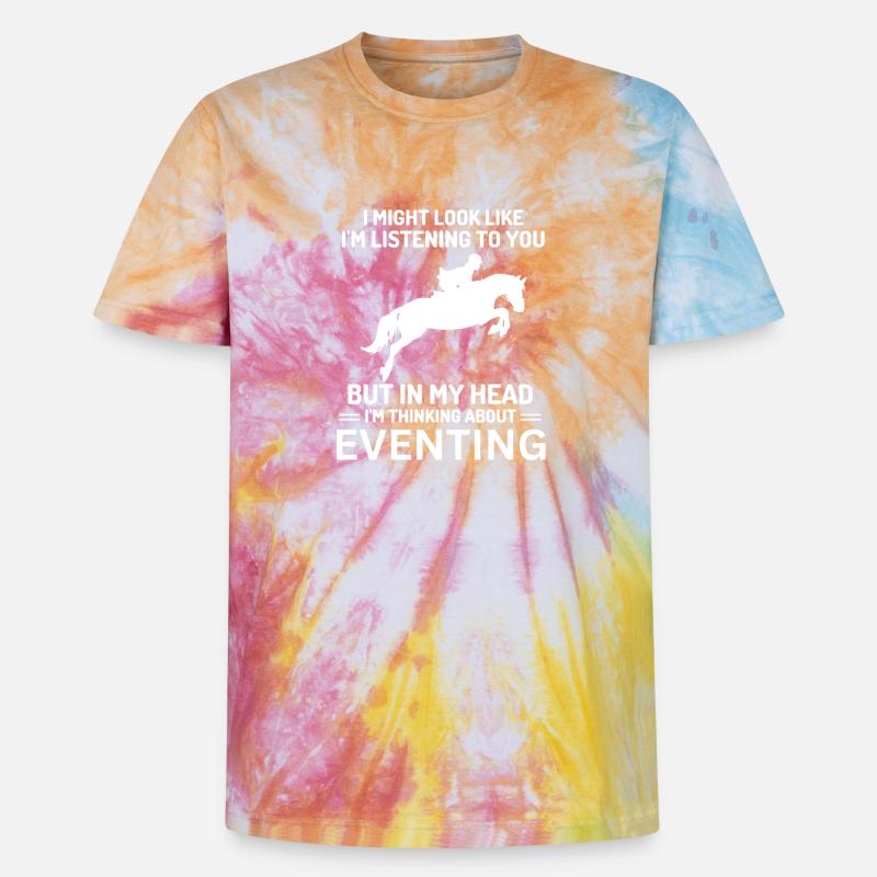 Cavalier Citation Réfléchie Conception - T-shirt tie-dye premium unisexe - arc-en-ciel spirale