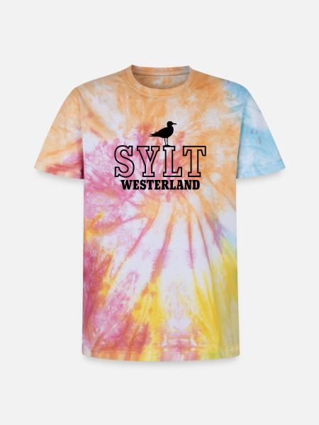 Sylt Westerland - Unisex Premium Tie-Dye T-Shirt - Rainbow Spiral