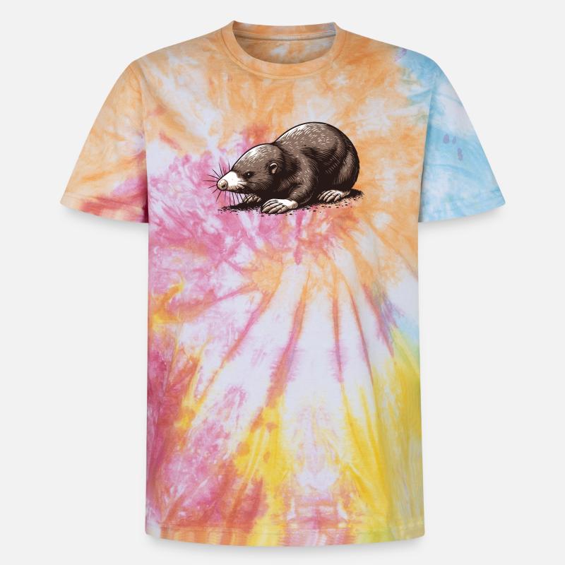 Mole - Unisex Premium Tie-Dye T-Shirt - Rainbow Spiral