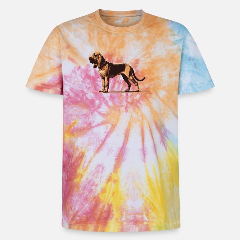 Bluthund - Unisex Premium Tie Dye T-Shirt - Regenbogen-Spirale