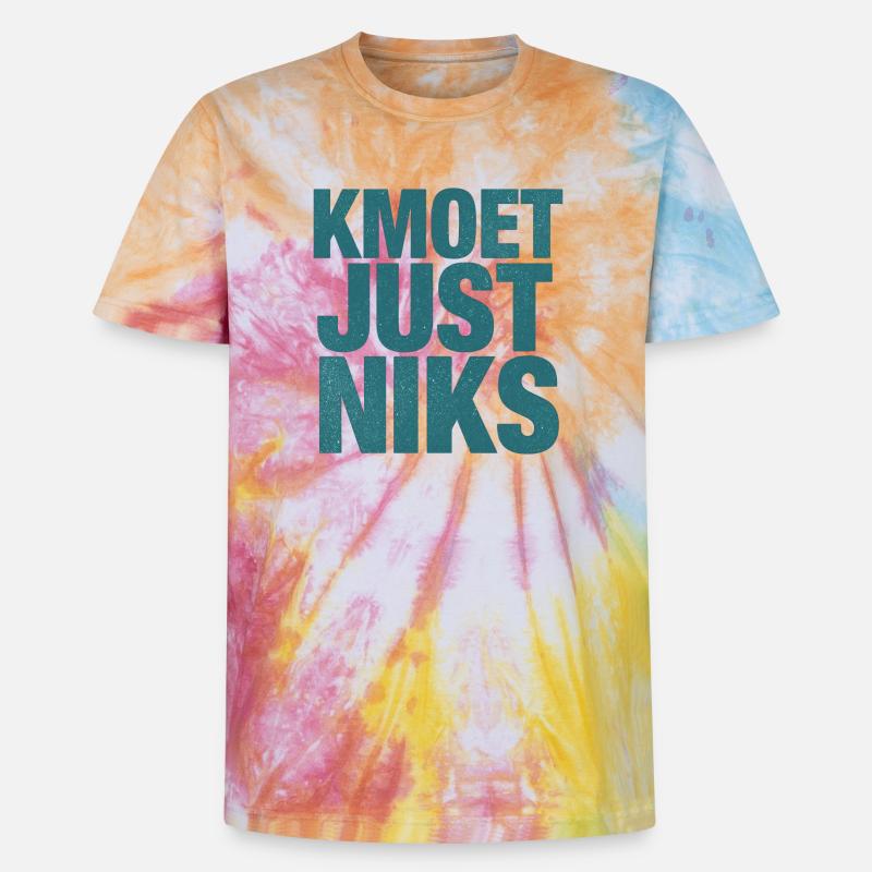 Kmoet just nothing, Antwerp dialect Shirts - Unisex Premium Tie-Dye T-Shirt - Rainbow Spiral