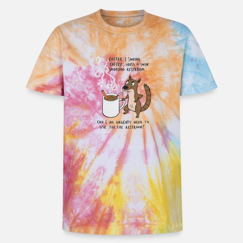 Kaffee Notfall Beutier Eichhörnchen Kippe  - Unisex Premium Tie Dye T-Shirt - Regenbogen-Spirale