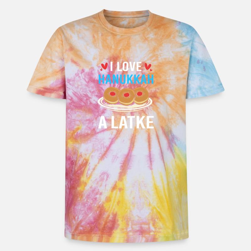 Hanoukka Hanoukka Hanoukka - T-shirt tie-dye premium unisexe - arc-en-ciel spirale