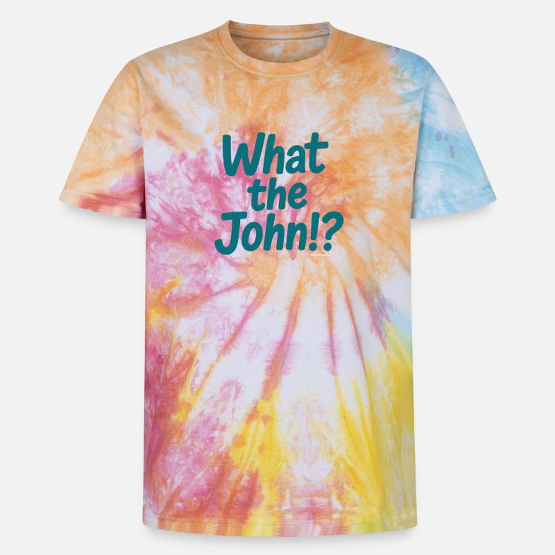 Qu’est-ce que c’est que John ?! Té - T-shirt tie-dye premium unisexe - arc-en-ciel spirale