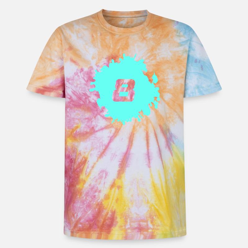 Conception de huit éclaboussures de néon - T-shirt tie-dye premium unisexe - arc-en-ciel spirale