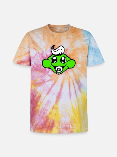 Frog Toad Baby Pacifier Mom Dad Child Family - Unisex Premium Tie-Dye T-Shirt - Rainbow Spiral