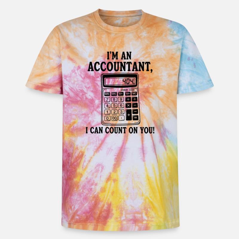 Graphique du comptable Comptez sur vous - T-shirt tie-dye premium unisexe - arc-en-ciel spirale