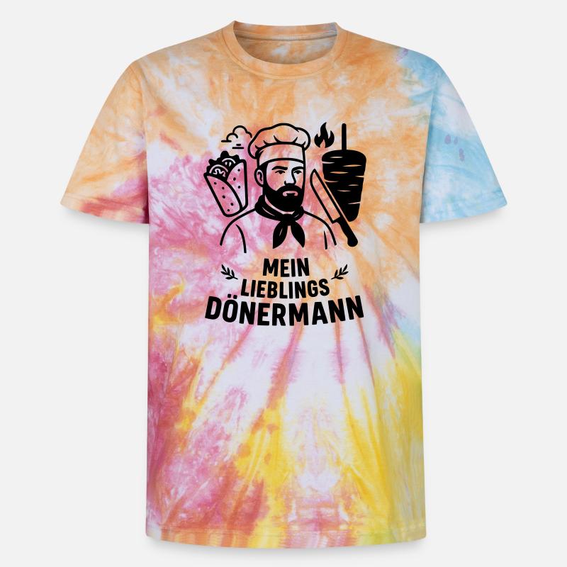 Lieblings Dönermann - Unisex Premium Tie Dye T-Shirt - Regenbogen-Spirale