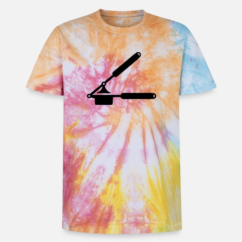 Knoblauch Presse oder Spätzle Presse - Unisex Premium Tie Dye T-Shirt - Regenbogen-Spirale