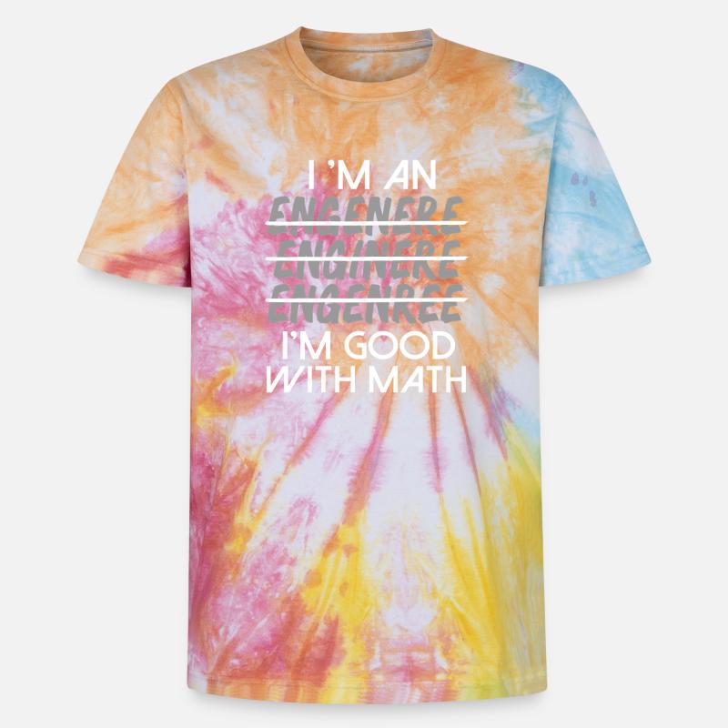Math Math Math Teacher Mathematician - Unisex Premium Tie-Dye T-Shirt - Rainbow Spiral