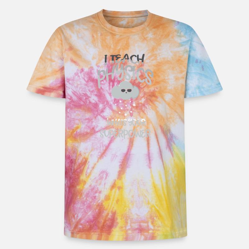 Physics Physicist Physics Student Physics Teacher - Unisex Premium Tie-Dye T-Shirt - Rainbow Spiral