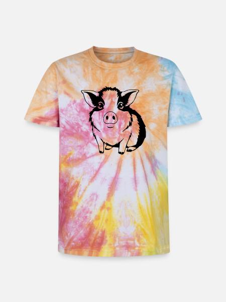 Meerschweinchen T-shirt Geschenk - Unisex Premium Tie Dye T-Shirt - Regenbogen-Spirale
