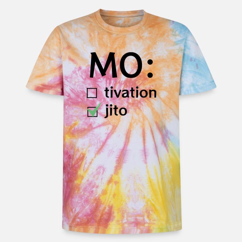 Motivation oder Mojito - Unisex Premium Tie Dye T-Shirt - Regenbogen-Spirale