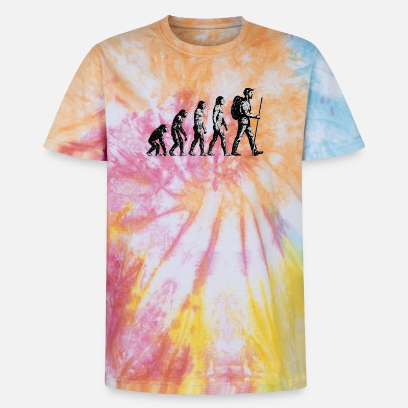 Évolution vers le design grunge Wandersmann - T-shirt tie-dye premium unisexe - arc-en-ciel spirale