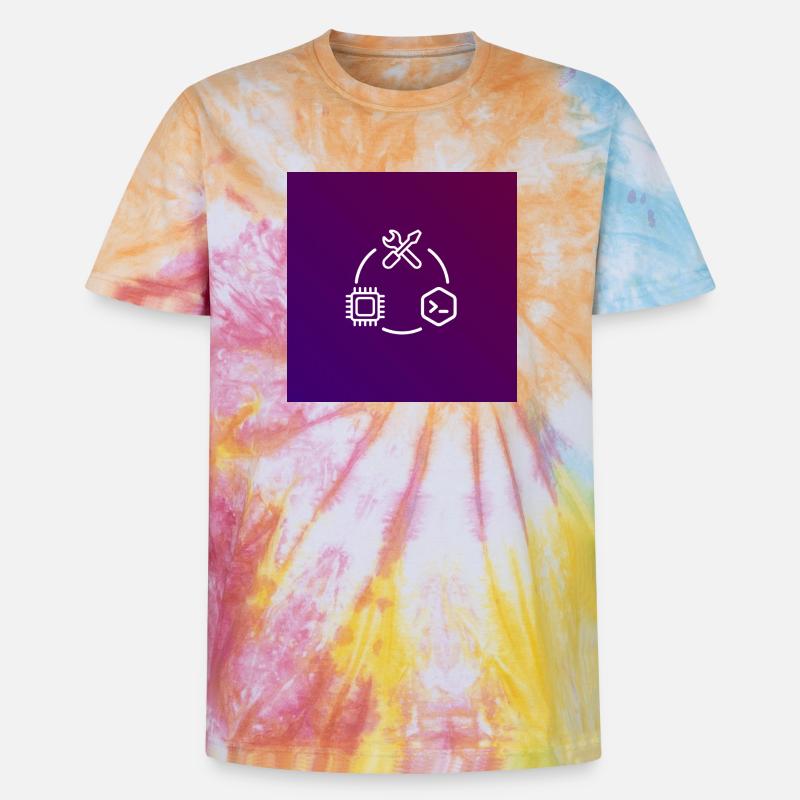 TechKreis Chip Code Tool - Unisex Premium Tie-Dye T-Shirt - Rainbow Spiral