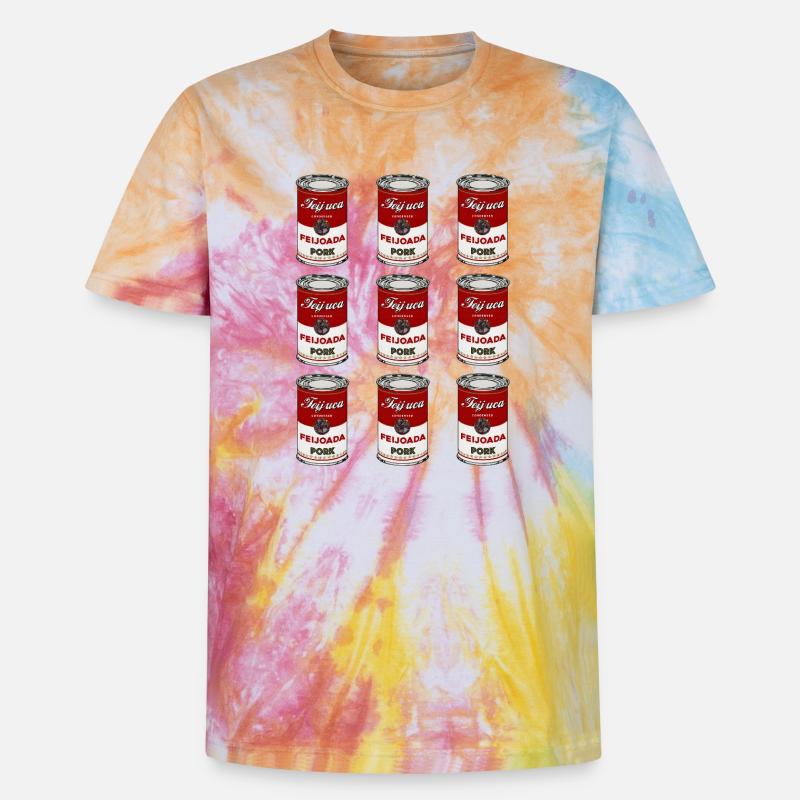 Feijoada Pork Can Pattern - Unisex Premium Tie-Dye T-Shirt - Rainbow Spiral