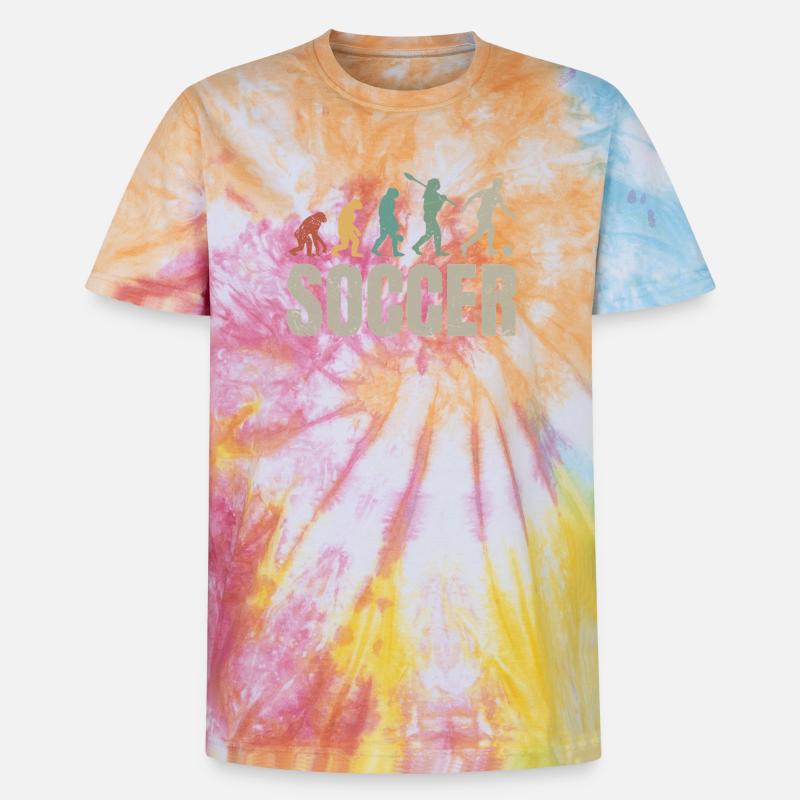 Fußball Evolution | Soccer Evolution - Unisex Premium Tie Dye T-Shirt - Regenbogen-Spirale