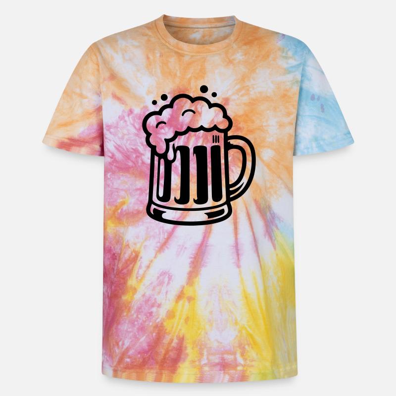 Bierkrug Comic Bier - Unisex Premium Tie Dye T-Shirt - Regenbogen-Spirale