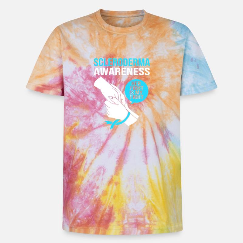 Scleroderma - Unisex Premium Tie-Dye T-Shirt - Rainbow Spiral