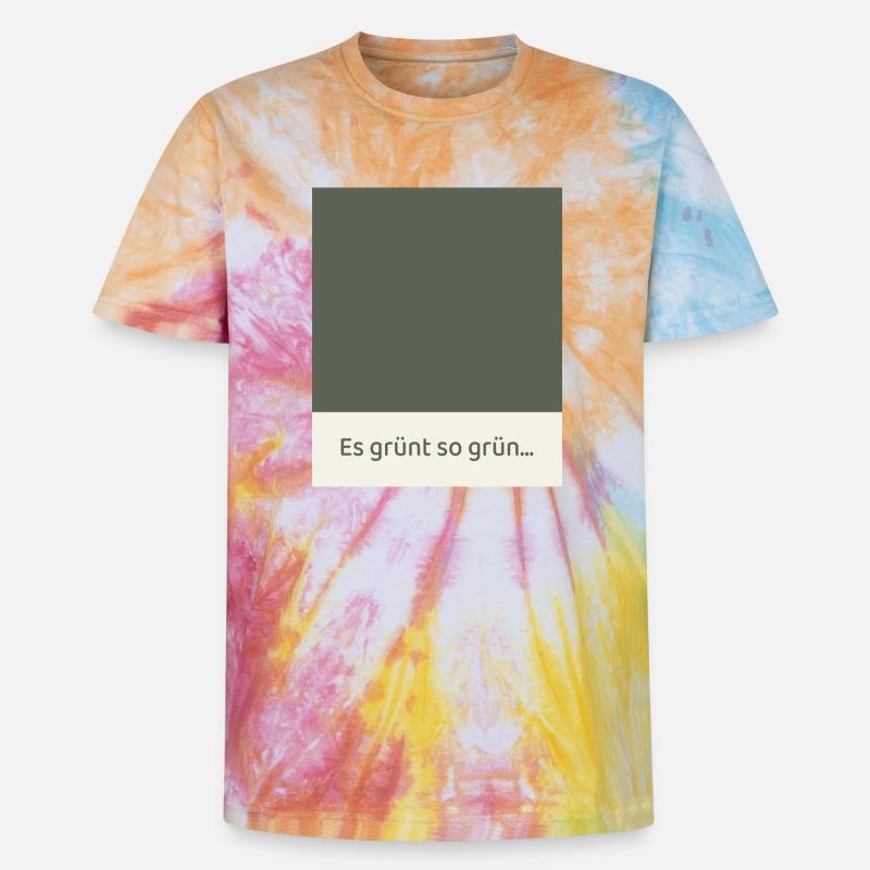 C’est tellement vert – Affiche Modern Fields - T-shirt tie-dye premium unisexe - arc-en-ciel spirale