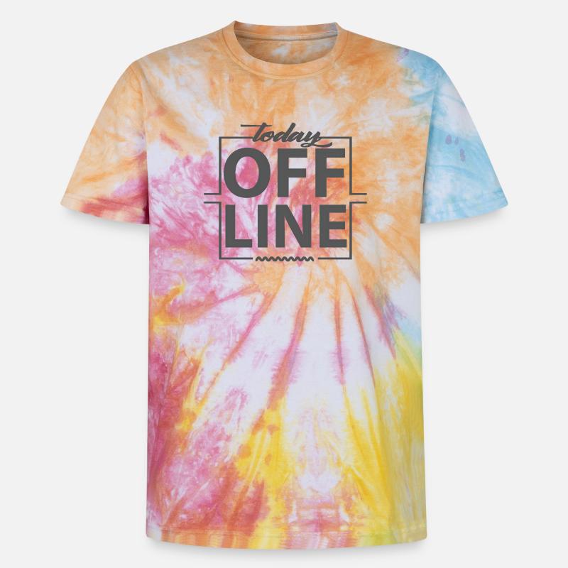 Today Offline Design Statement Spruch Minimal - Unisex Premium Tie Dye T-Shirt - Regenbogen-Spirale