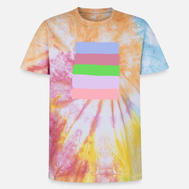 Pastellstreifen-Stack - Unisex Premium Tie Dye T-Shirt - Regenbogen-Spirale