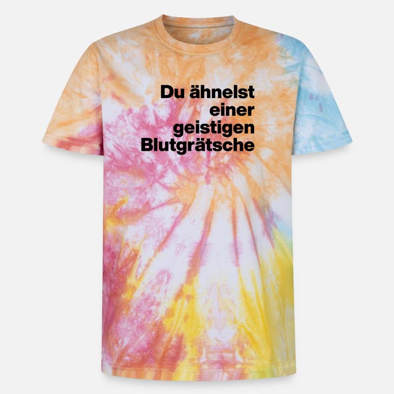 DU ÄHNELST EINER GEISTIGEN BLUTGRÄTSCHE. SARKASMUS - Unisex Premium Tie Dye T-Shirt - Regenbogen-Spirale