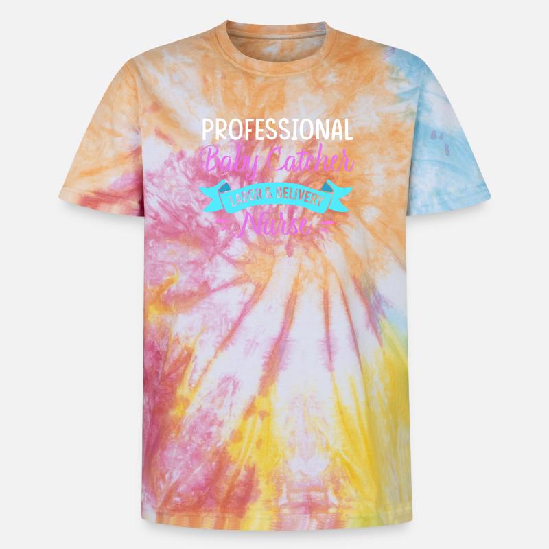 Fødsel i jordemoderfaget - Unisex Premium tie-dye T-shirt - regnbuespiral