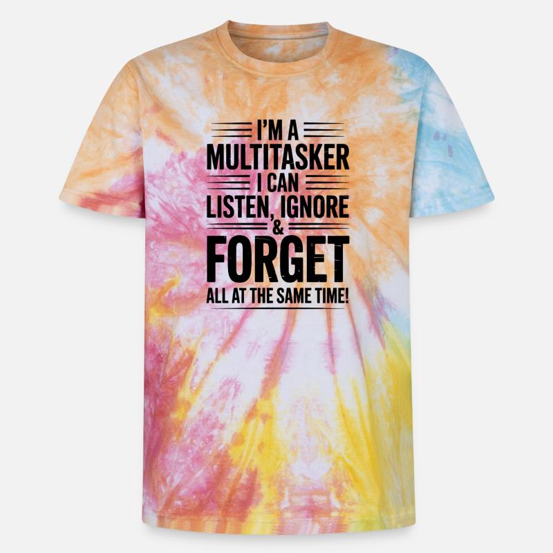 Multitasker Sprüche Sarkasmus Bürohumor Geschenk - Unisex Premium Tie Dye T-Shirt - Regenbogen-Spirale
