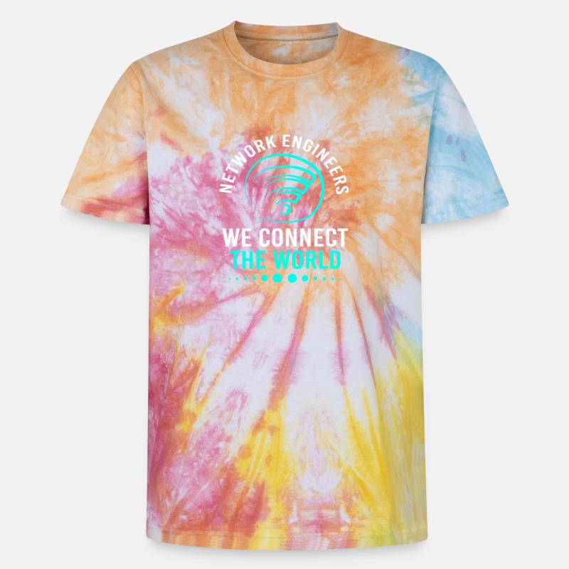 Network Engineer Programmer Computer Scientist - Unisex Premium Tie-Dye T-Shirt - Rainbow Spiral