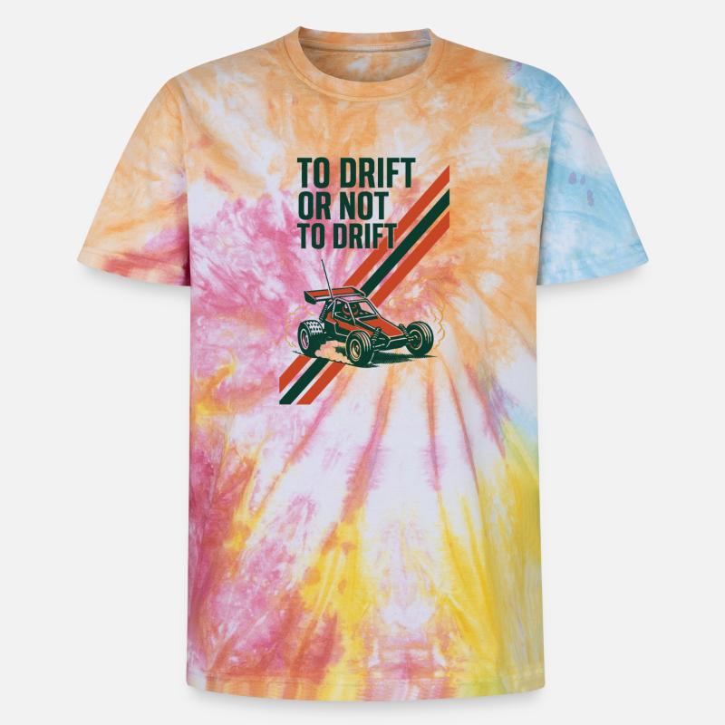 Driften oder nicht | RC Drift Auto - Unisex Premium Tie Dye T-Shirt - Regenbogen-Spirale