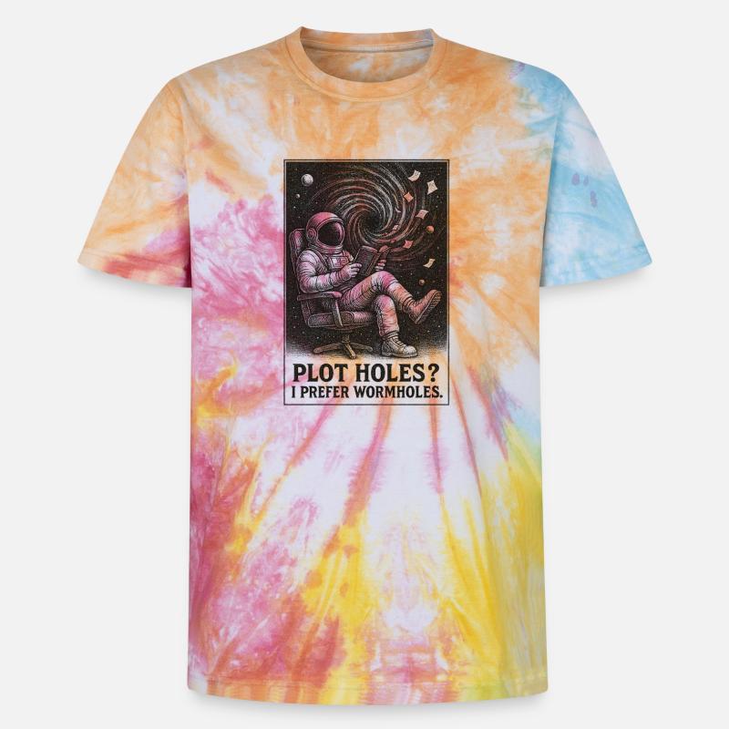 Plot holes? Dear wormholes | Sci-Fi - Unisex Premium Tie-Dye T-Shirt - Rainbow Spiral