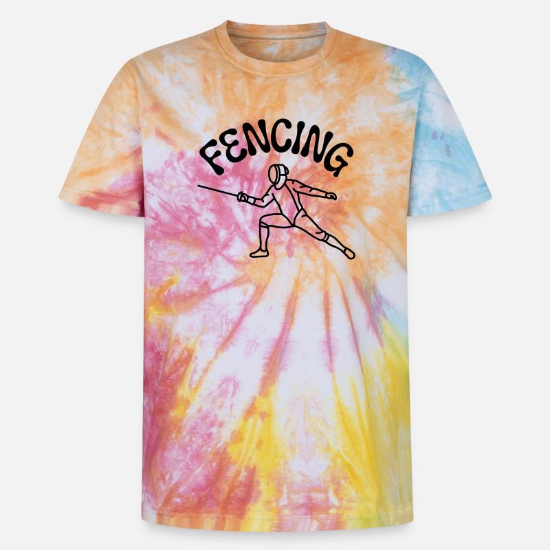 Fechten - Unisex Premium Tie Dye T-Shirt - Regenbogen-Spirale