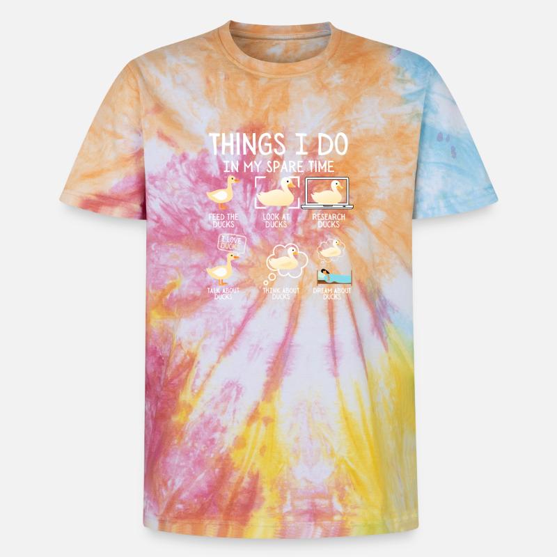 Entenleben Freizeit - Unisex Premium Tie Dye T-Shirt - Regenbogen-Spirale