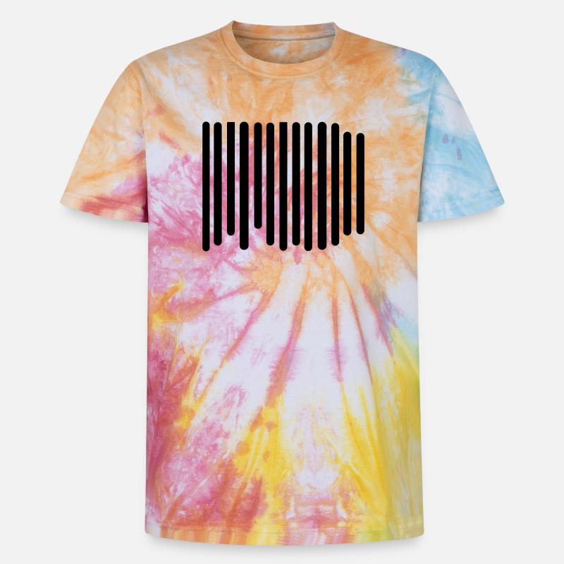 code barres - T-shirt tie-dye premium unisexe - arc-en-ciel spirale