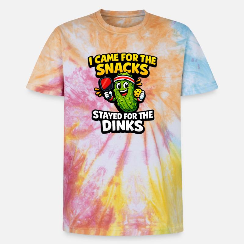 Gurkenheld: Snacks statt Dinks - Unisex Premium Tie Dye T-Shirt - Regenbogen-Spirale