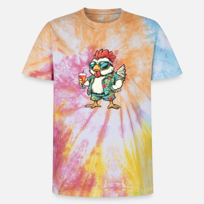 Igel Comic Sommer - Unisex Premium Tie Dye T-Shirt - Regenbogen-Spirale