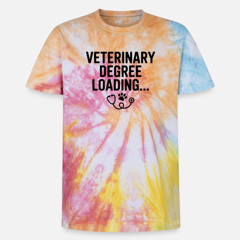 Veterinary Degree Loading... - Unisex Premium Tie-Dye T-Shirt - Rainbow Spiral