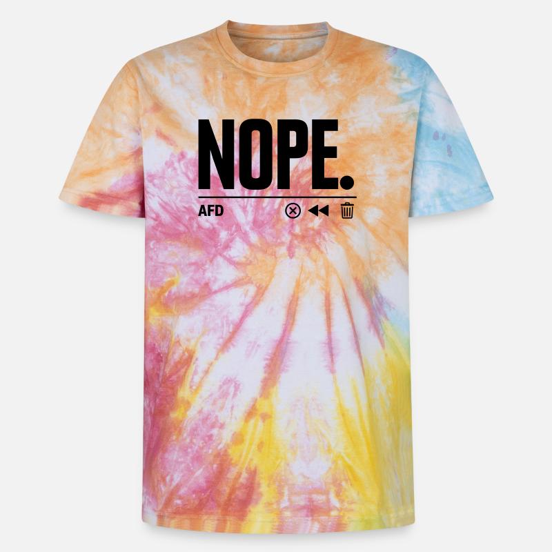NOPE AfD - Unisex Premium Tie Dye T-Shirt - Regenbogen-Spirale