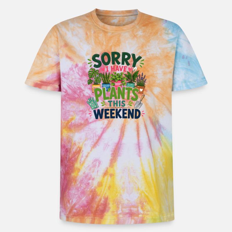 Désolé de planter ce week-end - T-shirt tie-dye premium unisexe - arc-en-ciel spirale