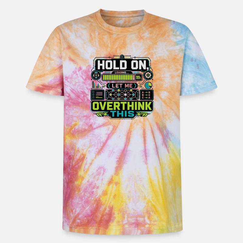 Overthink This Loading Screen - Unisex Premium Tie-Dye T-Shirt - Rainbow Spiral