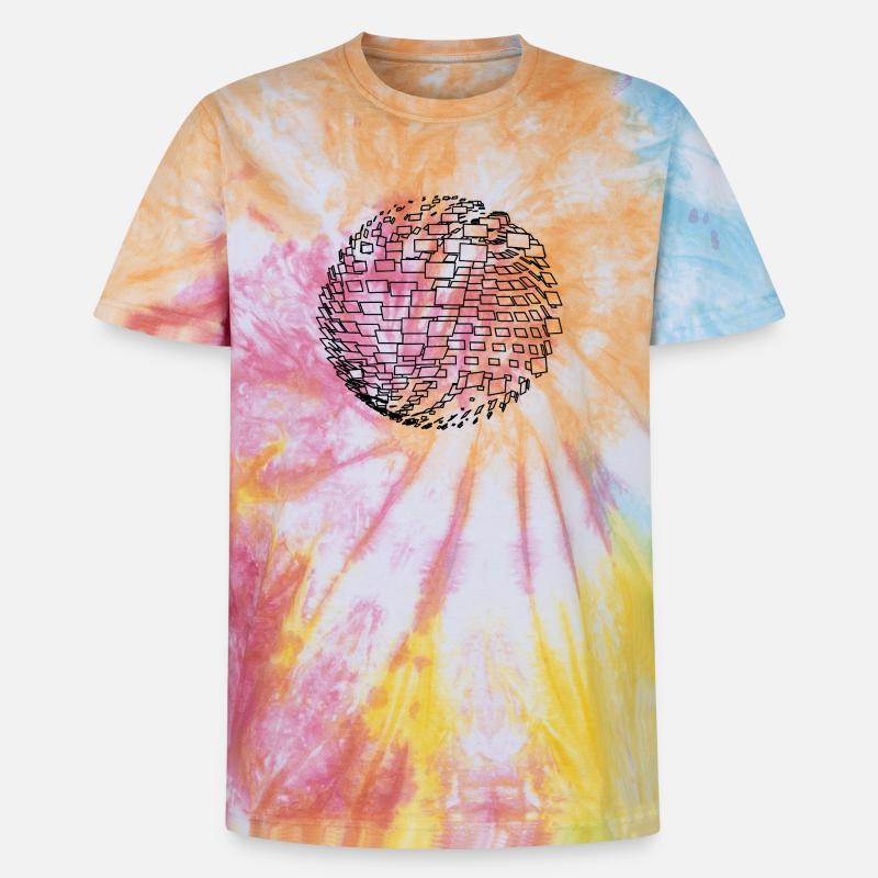 Sphère paramétrique - T-shirt tie-dye premium unisexe - arc-en-ciel spirale