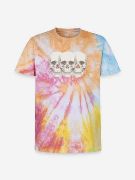 neoklassische Schädel - Unisex Premium Tie Dye T-Shirt - Regenbogen-Spirale