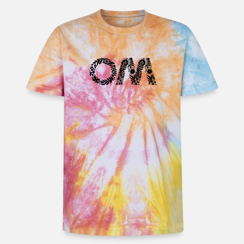Om - Unisex Premium Tie-Dye T-Shirt - Rainbow Spiral