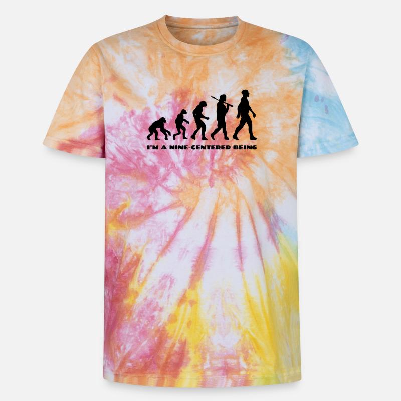 Évolution - T-shirt tie-dye premium unisexe - arc-en-ciel spirale