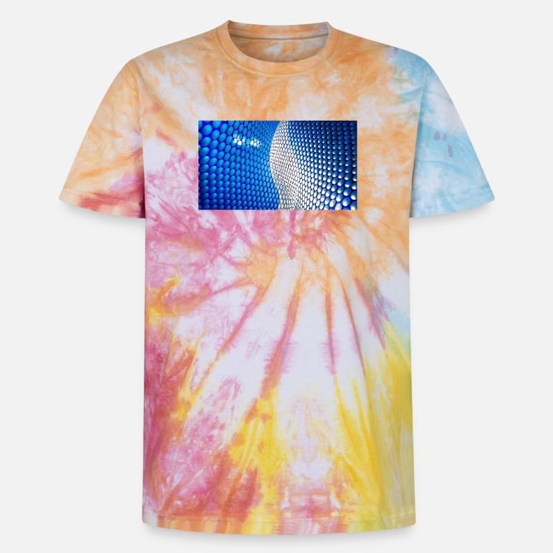 Cobalt Bubblewave Abstract - Unisex Premium Tie-Dye T-Shirt - Rainbow Spiral