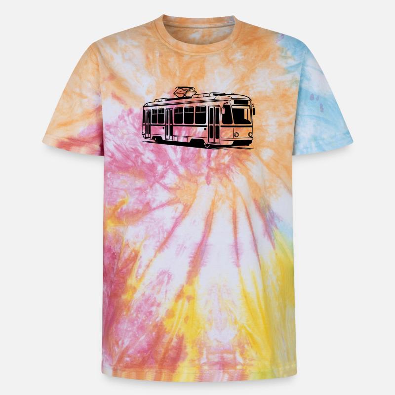 Tramway - T-shirt tie-dye premium unisexe - arc-en-ciel spirale