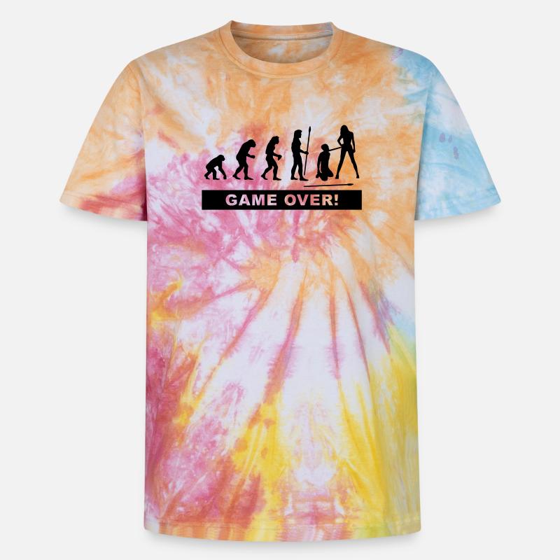 evolution_wedding2 - Unisex Premium Tie Dye T-Shirt - Regenbogen-Spirale