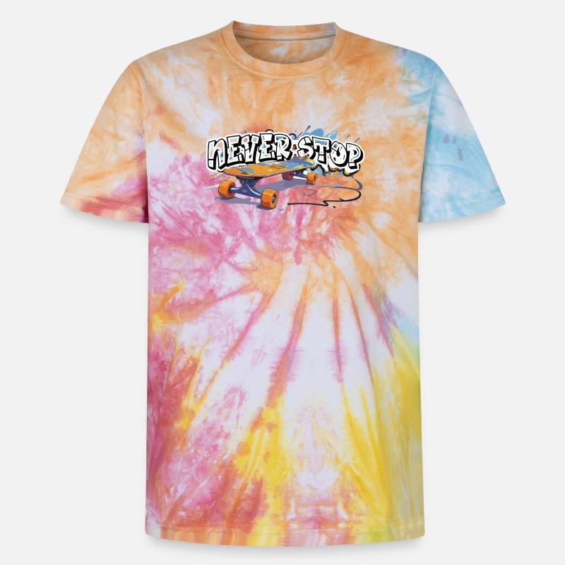 Farbiger Skateboard Graffiti Design - Unisex Premium Tie Dye T-Shirt - Regenbogen-Spirale